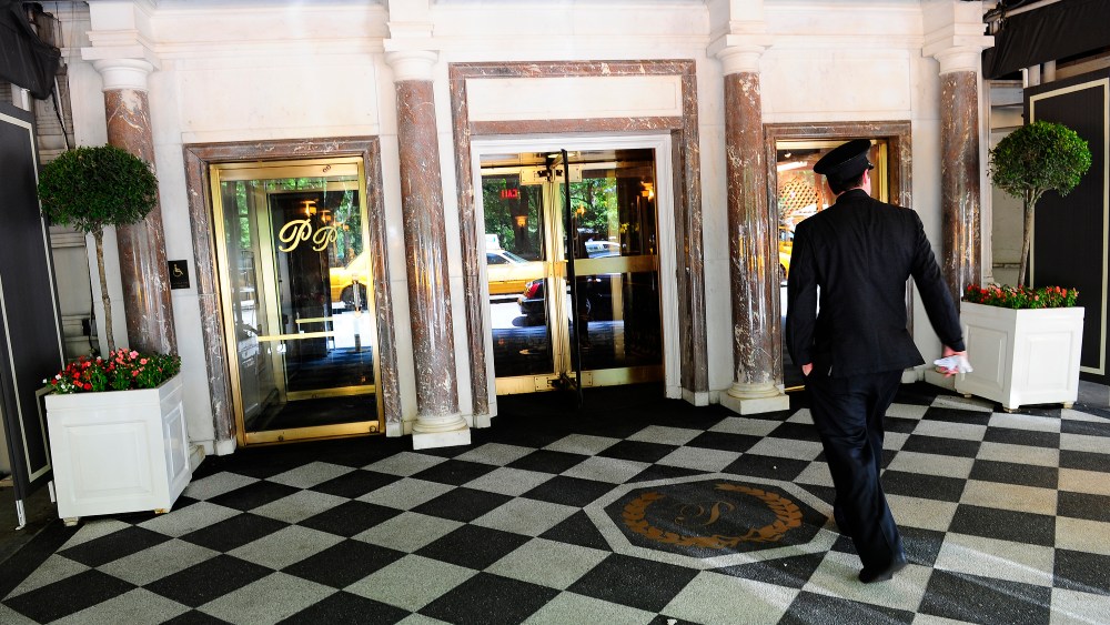 A view of the entrance of the Pierre Hotel in Manhattan where an Egyptian former bank chairman has been arrested for allegedly sexually assaulting a maid, in New York, May 31, 2010. Less than two weeks after a former IMF chief Dominique Strauss-Kahn was indicted on similar charges, Mahmoud Abdel Salam Omar, 74, the former director of the Bank of Alexandria and now the chairman of the El-Mex Salines Company, was arrested after a Pierre Hotel maid accused him of sexually assaulting her, police said.