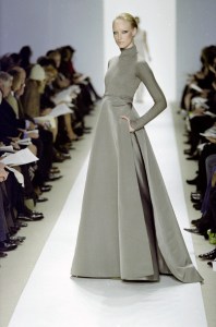 Model Jade Parfitt walks the runway in the Chado Ralph Rucci Fall 2004 Ready to Wear runway show on February 14, 2004, in New York CIty. (Photo by Thomas Iannaccone/Penske Media via Getty Images)