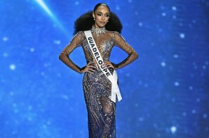 Miss Guadeloupe Ophely Mezino takes part in the final competition of the 2025 Miss Universe pageant in Nonthaburi, north of Bangkok, on November 21, 2025. (Photo by Lillian SUWANRUMPHA / AFP) (Photo by LILLIAN SUWANRUMPHA/AFP via Getty Images)