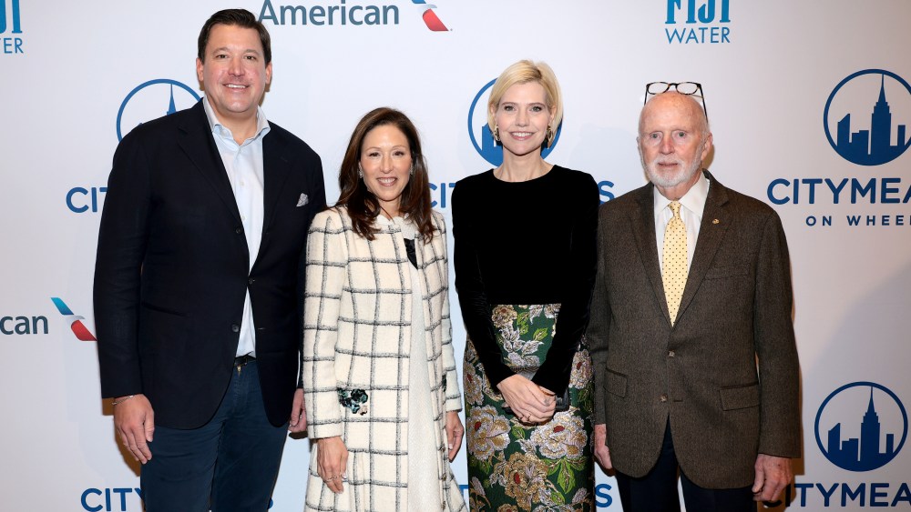 NEW YORK, NEW YORK - NOVEMBER 19: (L-R) Luke Bahrenburg, Suri Kasirer, Amanda Smith and Gerry Byrne attend Citymeals On Wheels 38th Annual Power Lunch at The Plaza Hotel on November 19, 2025 in New York City. (Photo by Dimitrios Kambouris/Getty Images)