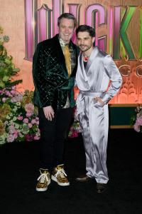 Michael Arden and Andy Mientus at the "Wicked: For Good" New York Premiere held at Lincoln Center for the Performing Arts on November 17, 2025 in New York, New York.