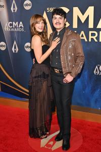 Kaitlin Butts and Cleto Cordero at The 59th Annual CMA Awards held at the Bridgestone Arena on November 19, 2025 in Nashville, Tennessee.