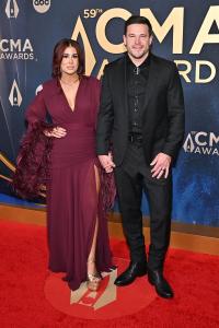 Chelsea DeBoer and Cole DeBoer at The 59th Annual CMA Awards held at the Bridgestone Arena on November 19, 2025 in Nashville, Tennessee.
