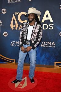 Shaboozey at The 59th Annual CMA Awards held at the Bridgestone Arena on November 19, 2025 in Nashville, Tennessee.