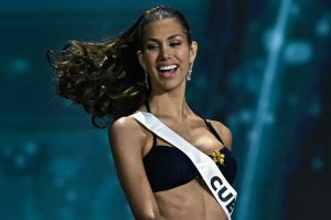 Miss Cuba Lina Luaces takes part in the final competition of the 2025 Miss Universe pageant in Nonthaburi, north of Bangkok, on November 21, 2025. (Photo by Lillian SUWANRUMPHA / AFP)