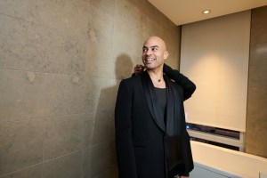Getting ready with Nicholas Christopher for ‘Chess' opening night on Broadway.