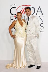 Paloma Elsesser and Jonathan Simkhai at the 2025 CFDA Fashion Awards held at The American Museum of Natural History on November 03, 2025 in New York, New York.