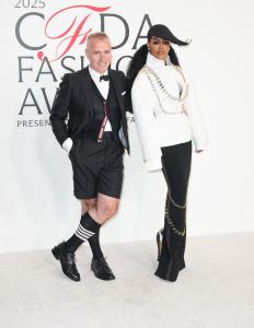 Thom Browne and Teyana Taylor at the 2025 CFDA Fashion Awards held at The American Museum of Natural History on November 03, 2025 in New York, New York.
