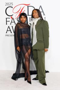 Ryan Destiny and Law Roach at the 2025 CFDA Fashion Awards held at The American Museum of Natural History on November 03, 2025 in New York, New York.