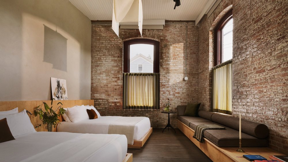 Inside a guest room at Pocketbook Hudson.