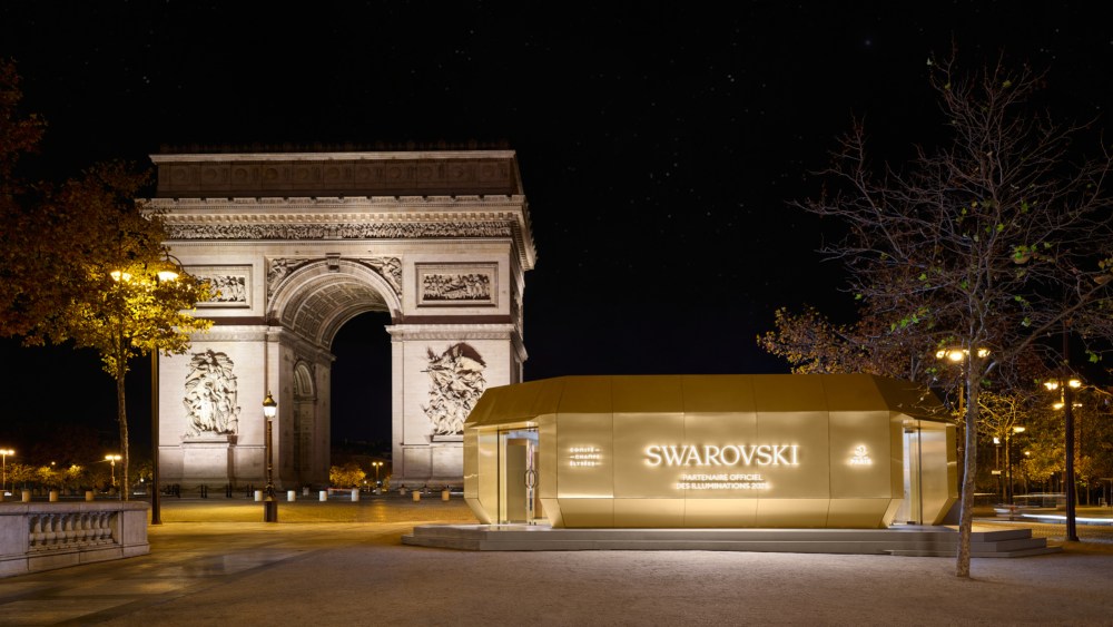 The Swarovski pop-up at the foot of the Arc de Triomphe.