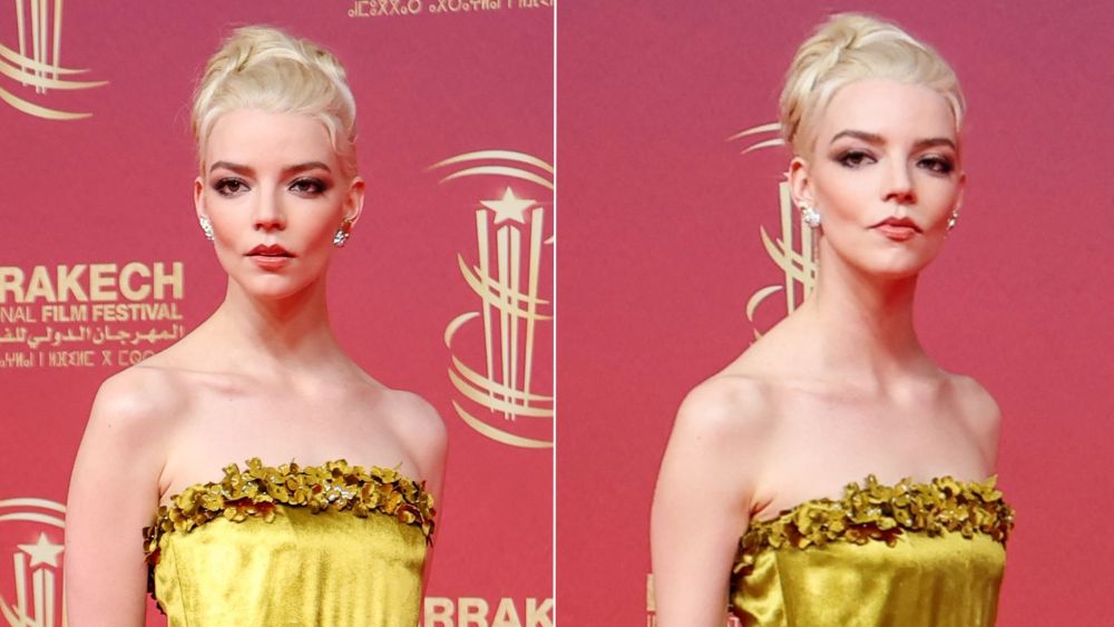 Anya Taylor-Joy in a custom Dior gown during the second night of the Marrakech Film Festival in Morocco on Saturday night.