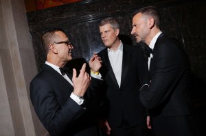 Steven Kolb, Wes Gordon and Paul Arnhold at the 2025 CFDA Fashion Awards held at American Museum of Natural History on November 03, 2025 in New York, New York.