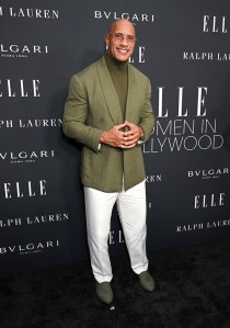 Dwayne Johnson at the 2025 ELLE Women in Hollywood Celebration held at the Four Seasons Beverly Hills on November 17, 2025 in Los Angeles, California.