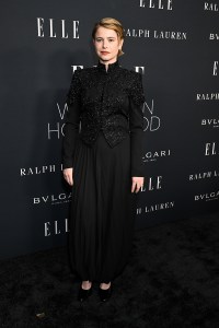 Jessie Buckley at the 2025 ELLE Women in Hollywood Celebration held at the Four Seasons Beverly Hills on November 17, 2025 in Los Angeles, California.