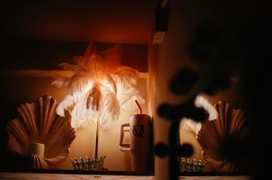 Getting ready with Kristin Chenoweth for the opening of The Queen of Versailles.