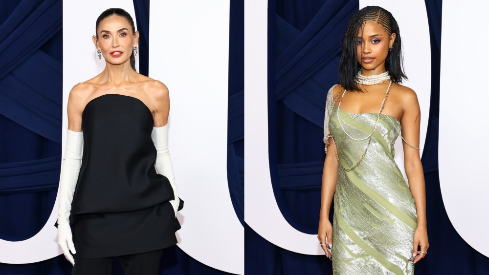 Demi Moore wears Balenciaga and Tyla wears Dior at the Glamour Women of the Year Awards 2025 on Nov. 4, 2025 in New York City.