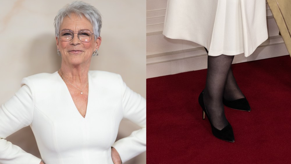 jamie lee curtis, ella mccay, pointed toe pumps, red carpet