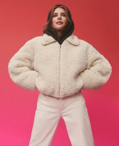 Emma Roberts in Loft’s holiday 2025 collection.