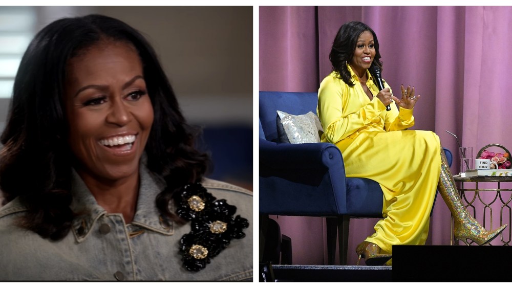 Michelle Obama 20/20 ABC Robin Roberts sequin boots