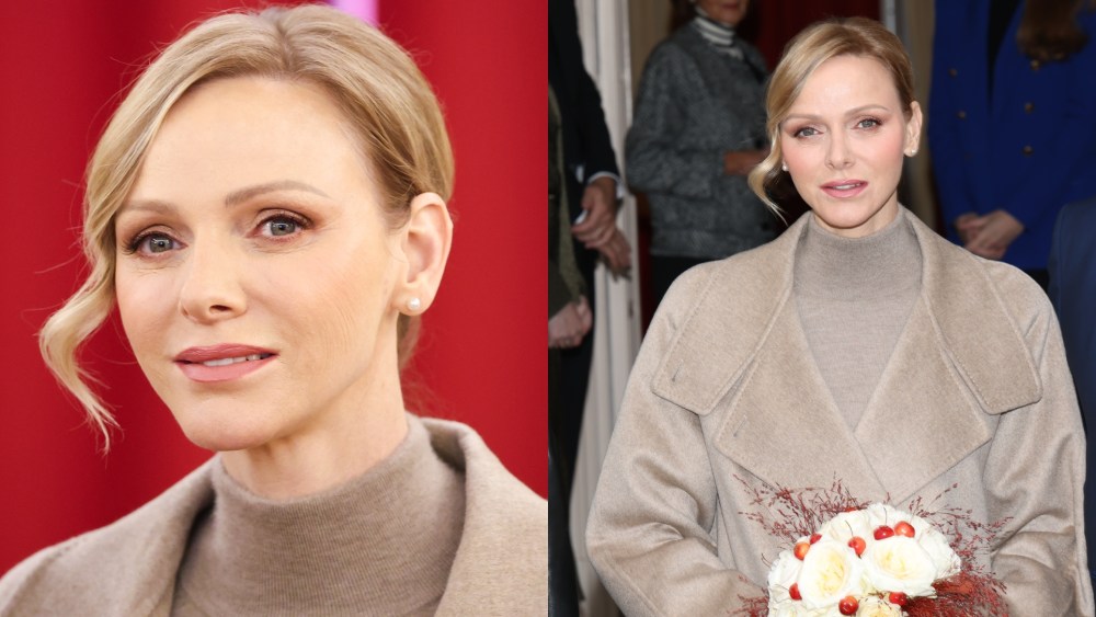 Princess Charlene of Monaco wears Roger Vivier shoes and more for the Red Cross Gifts Distribution on Nov. 14, 2025 in Monaco.