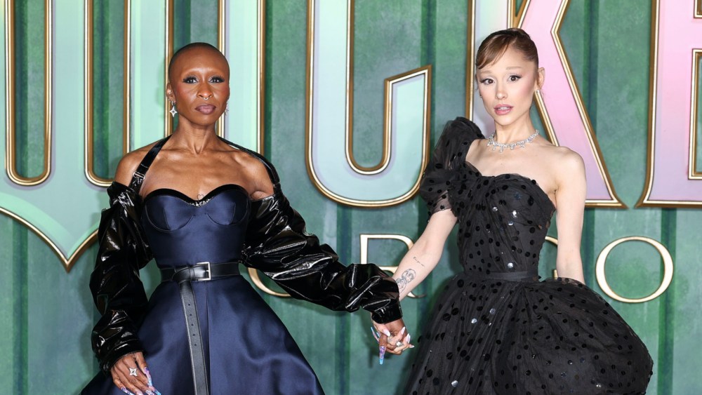 Cynthia Erivo, left, and Ariana Grande at the Wicked: For Good premiere on Nov. 10, 2025 in London.