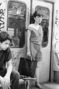 Rider on the subway during a special preview of the Jones New York holiday 1981 ready to wear collection on July 7, 1981 in New York. Article title: 'Best of New York
