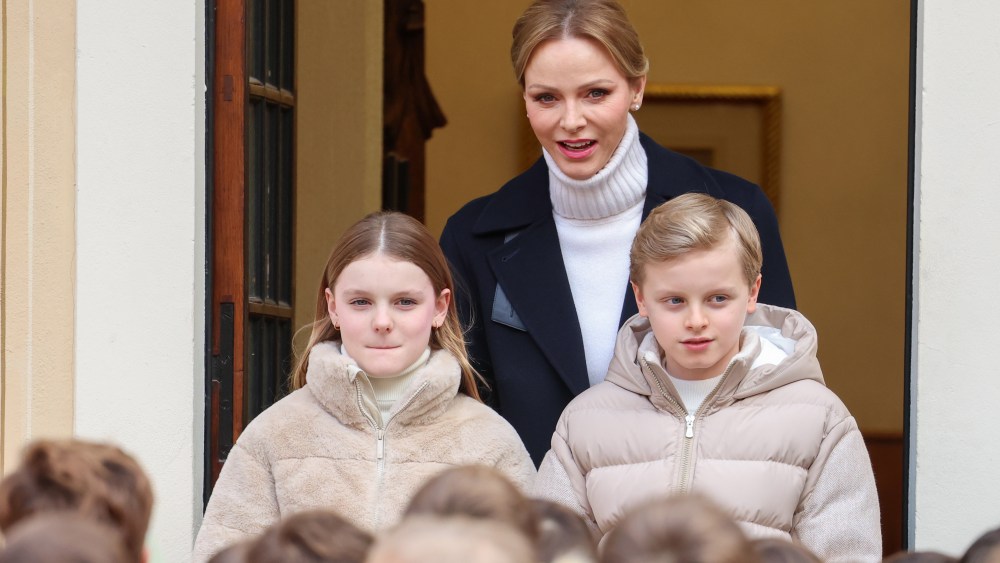 MONACO, MONACO - DECEMBER 17: (EDITOR'S NOTE : NO TABLOIDS WEB & PRINT, NO DAILY MAIL, NO DAILY MAIL GROUP, NO BILD, NO CHI, NO VOICI, NO CLOSER) Princess Gabriella of Monaco, Princess Charlene of Monaco and Prince Jacques of Monaco attend the Monaco Christmas Tree Ceremony on December 17, 2025 in Monaco, Monaco. (Photo by Pascal Le Segretain/Getty Images)