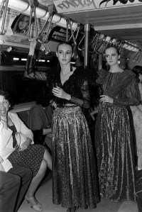 New York City's Salute to the Fashion and Beauty Industries - all white subway car commute to Brooklyn Musuem