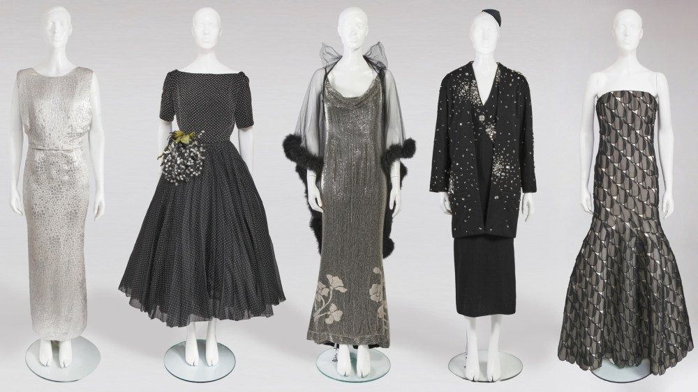 Christina Dior haute couture dresses (left to right) by Maria Grazia Chiuri, Gianfranco Ferré, John Galliano, Marc Bohan and Raf Simons.