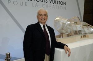 Architect Frank Gehry attends Louis Vuitton's Foundation for Creation press conference. (Photo by Dominique Maître/WWD/Penske Media via Getty Images)