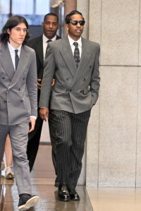 A$AP Rocky is seen departing the Los Angeles Superior Court.
