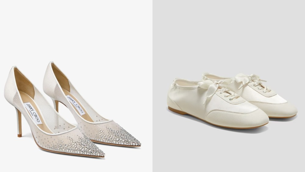 Left: Jimmy Choo Love 85 pump.
Right: Vivaia Cristina sneakerina style.
