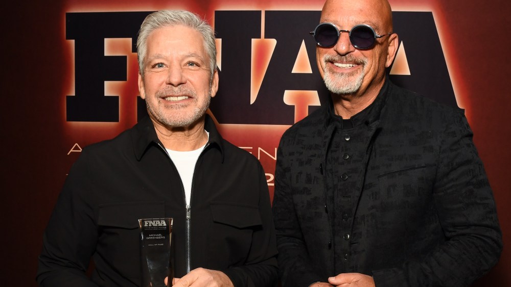 Michael Greenberg and Howie Mandel at the 2025 Footwear News Achievement Awards held at Cipriani 25 Broadway on December 03, 2025 in New York, New York.