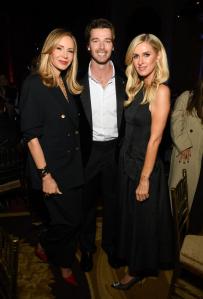 Dee Ocleppo Hilfiger, Patrick Schwarzenegger and Nicky Hilton Rothschild at the 2025 Footwear News Achievement Awards held at Cipriani 25 Broadway on December 03, 2025 in New York, New York.