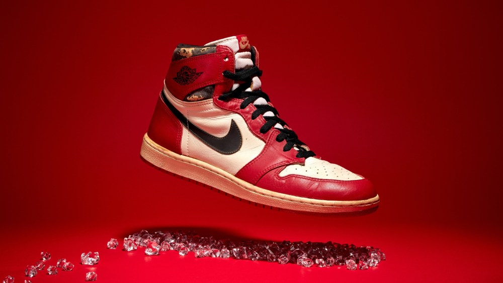 Michael Jordan's 'Shattered Backboard' Air Jordan 1 sneakers.