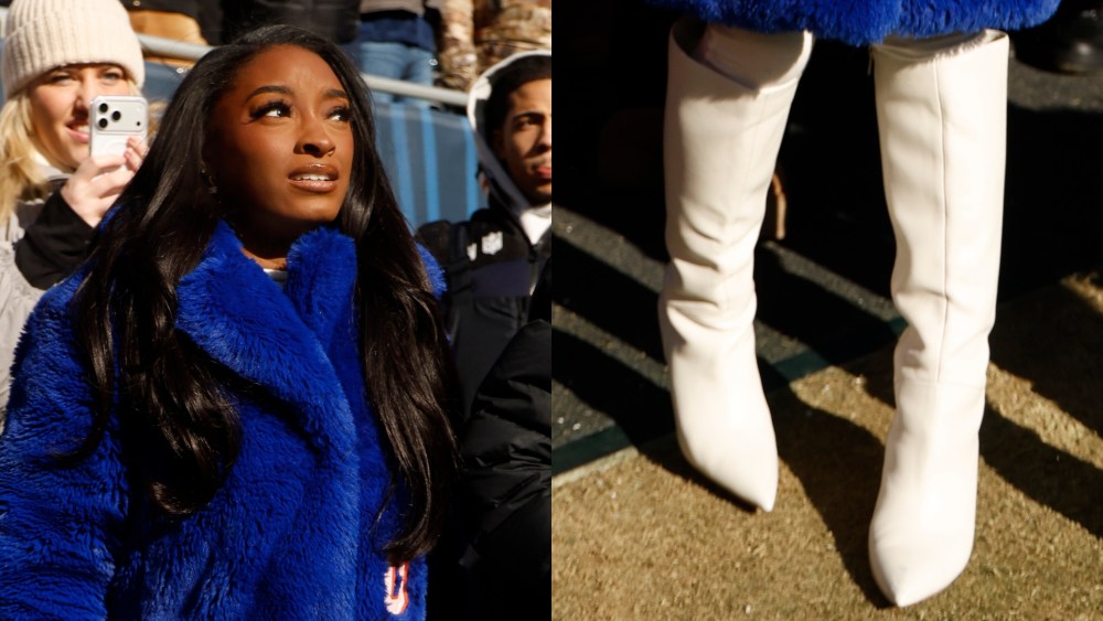 Simone Biles looks on during a game between the Cleveland Browns and the Chicago Bears at Soldier Field on Dec. 14, 2025 in Chicago, Illinois.