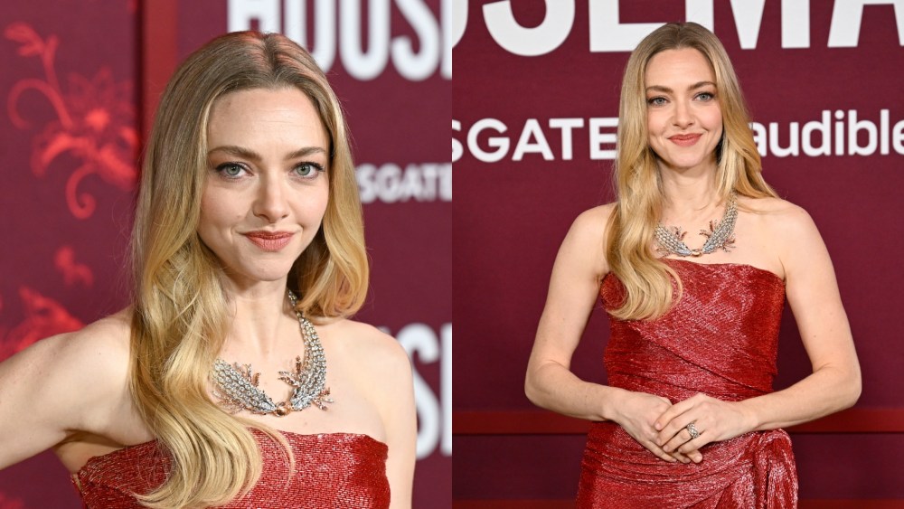 Amanda Seyfried wears Monse at "The Housemaid" premiere on Dec. 15, 2025 in Los Angeles.