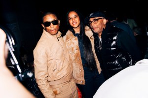 Pharrell Williams, Helen Lasichanh Williams and Spike Lee