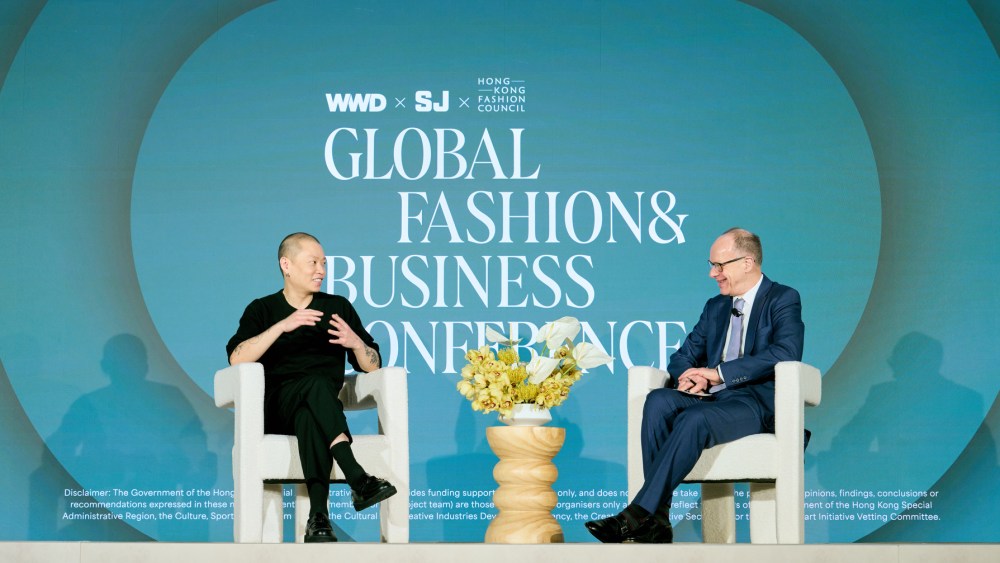 WWD x Sourcing Journal x Hong Kong Fashion Council Global Fashion and Business Conference Jason Wu and Fairchild Media Group's chief content officer Jim Fallon.