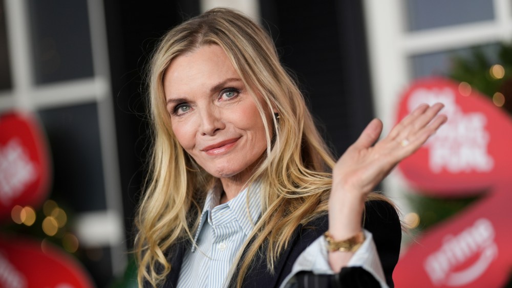 Michelle Pfeiffer in Saint Laurent at Amazon MGM Studios’ "Oh. What. Fun." premiere on Dec. 2, 2025 in New York City.