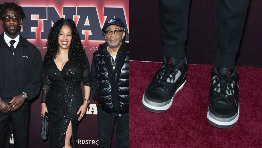 Nigel Sylvester, Sarah Mensah and Spike Lee at the 2025 Footwear News Achievement Awards held at Cipriani 25 Broadway on Wednesday in New York, New York.