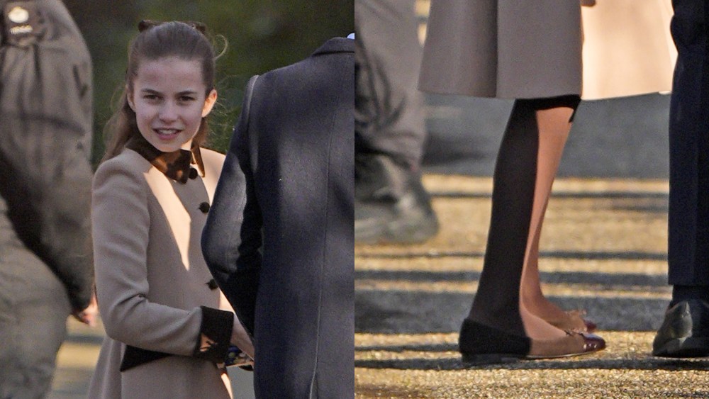 princess charlotte, ballet flats, christmas church, royal family, coat