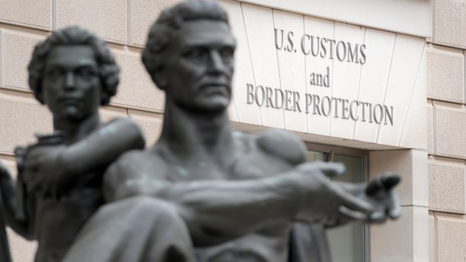 The front entrance to the US Customs and Border Protection headquarters building.