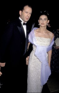 Bruce Willis and Demi Moore during The 47th Annual Golden Globe Awards at The Beverly Hilton Hotel in Beverly Hills, California, United States.