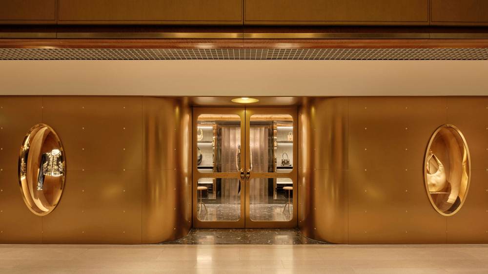 The exterior of Schiaparelli's salon-boutique at Landmark Prince's building in Hong Kong