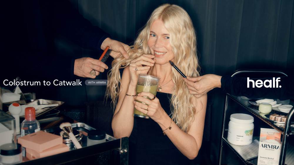 Claudia Schiffer in the new Healf campaign.