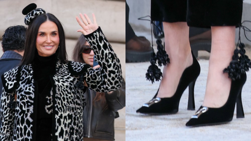 Demi Moore attends the Schiaparelli Haute Couture Week Spring/Summer 2026 show as part of Paris Fashion Week on Jan. 26, 2026 in Paris, France.