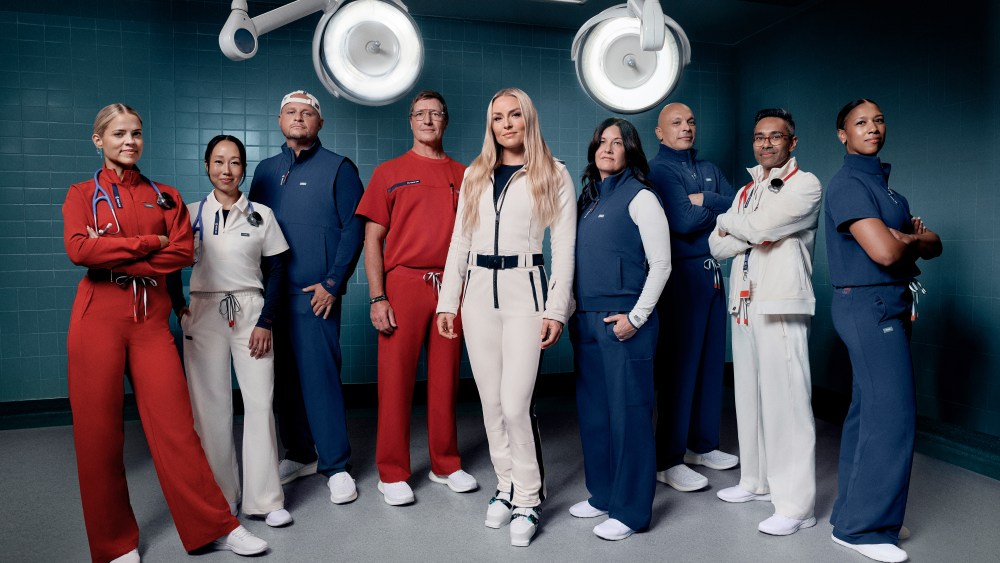 Lindsey Vonn (center) with her medical team.