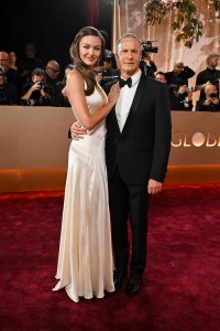 Kristina Romanova and Vladislav Doronin at the 83rd Annual Golden Globes held at The Beverly Hilton on January 11, 2026 in Beverly Hills, California.